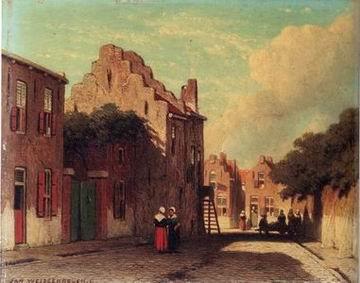 unknow artist European city landscape, street landsacpe, construction, frontstore, building and architecture. 109 Germany oil painting art